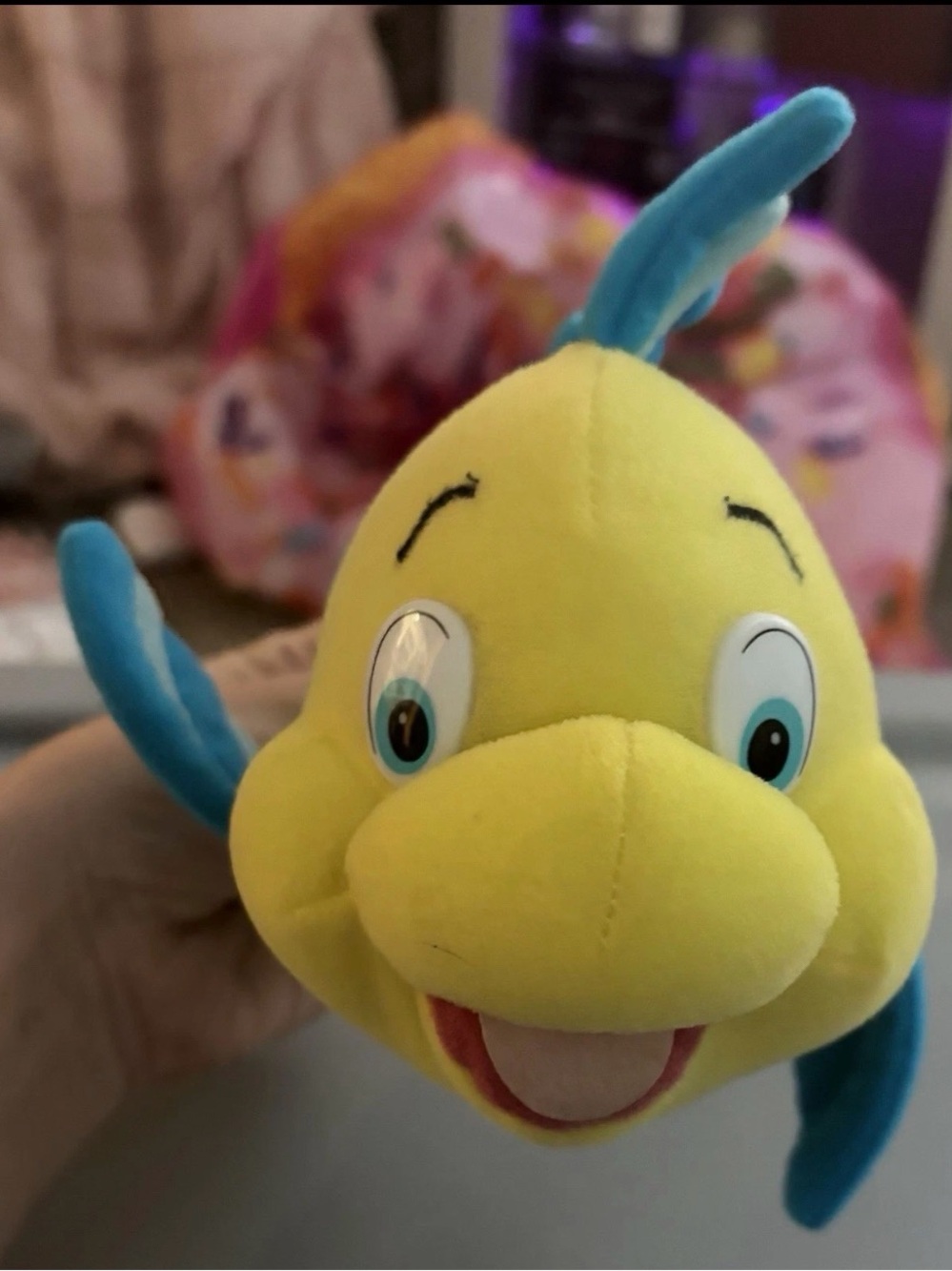 Disney The Little Mermaid Flounder Plush Stuffed Animal OS